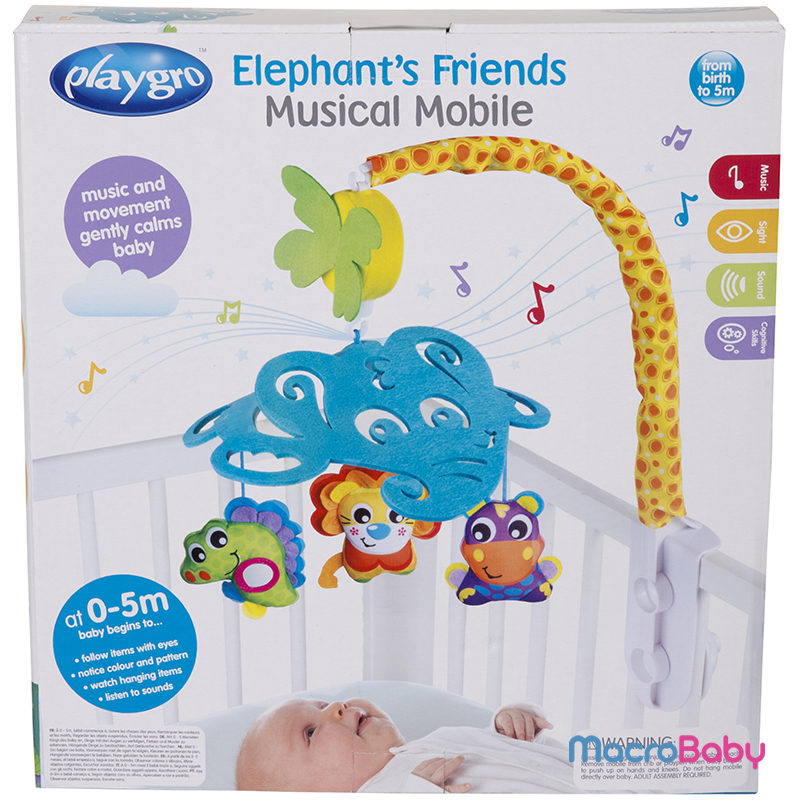Juguete didáctico Playgro ELEPHANTS FRIENDS CANOPY MOBILE