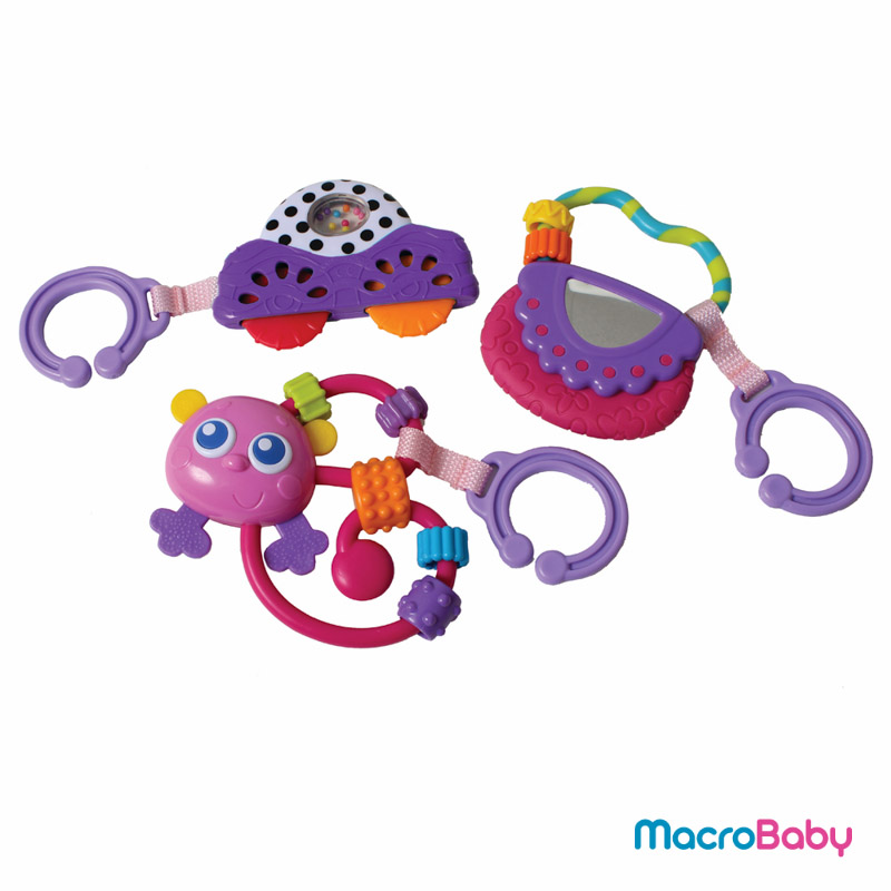 Go With Me Rattle Pack (pink) Playgro - MacroBaby