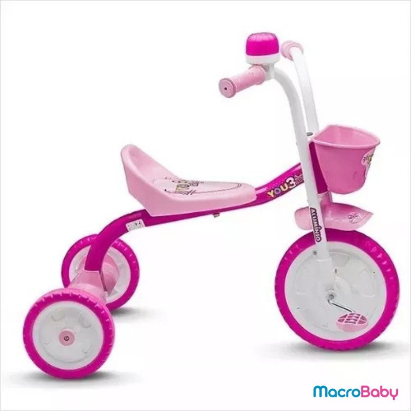 Triciclo con canasto y bocina rosa Nathor