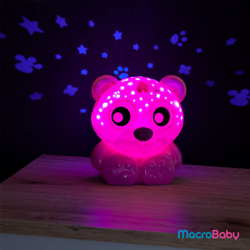 Goodnight Bear Night Light and Projector Pink Playgro - MacroBaby