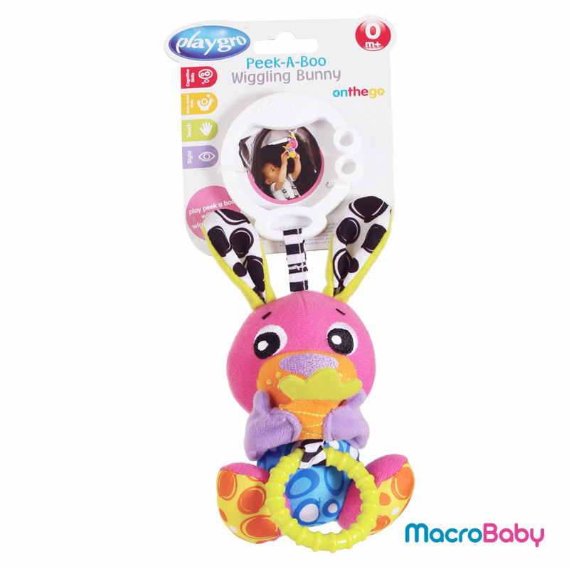 Peek- A- Boo Wiggling Bunny- Pink Playgro - MacroBaby