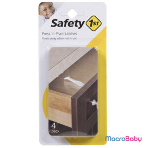 Traba para puertas y cajones Press N'Pivot Latch 4PK Safety 1st