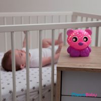 Goodnight Bear Night Light and Projector Pink Playgro - MacroBaby