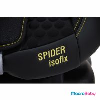 Butaca de seguridad con sistema Isofix Spider De 9 a 25 kg. negra con amarillo GTS - MacroBaby