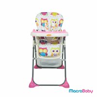 Silla para comer Confort rosa con lechuzas Bebitos - MacroBaby