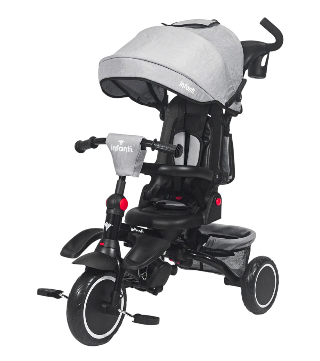Triciclo convertible plegable Infanti JY-T08E gris