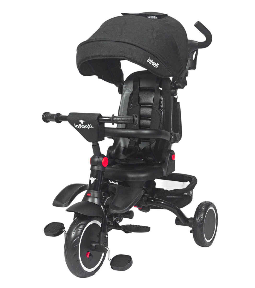 Triciclo convertible plegable Infanti JY-T08E negro
