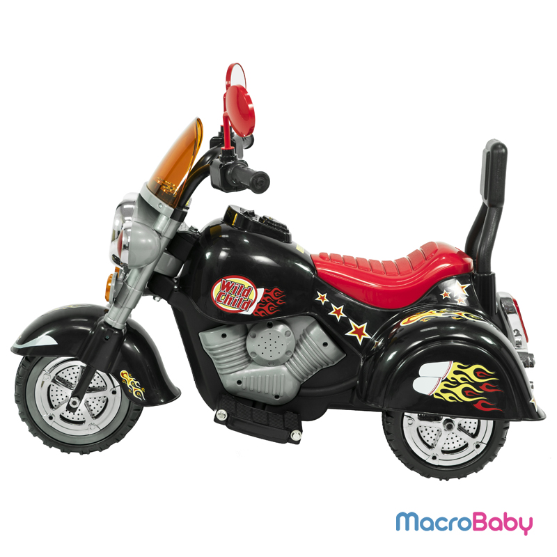 Moto a batería Bebitos TIPO CHOPPER 3 RUEDAS Negro