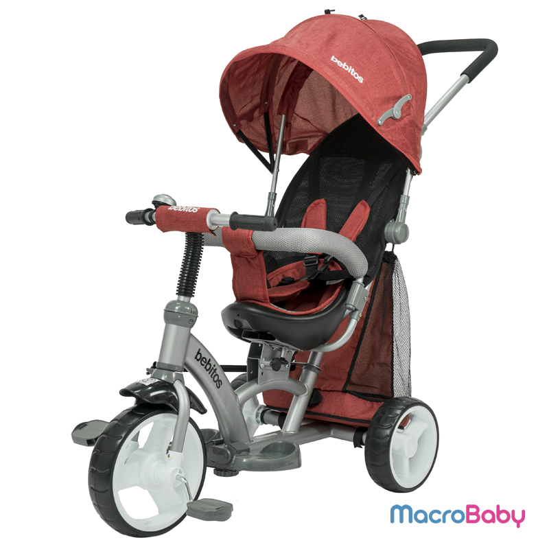 Triciclo de bebe convertible con asiento gira 360º XG-6041 Rojo