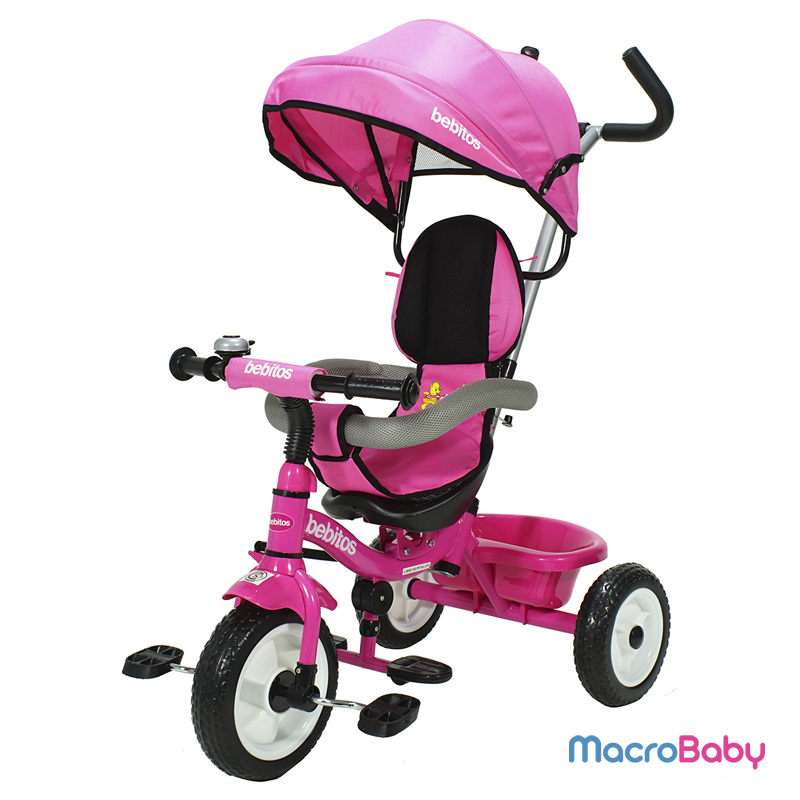 Triciclo para niño reforzado de lujo rosa Bebitos