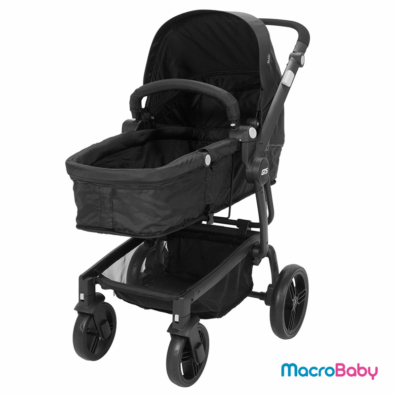 Cochecito GTS QUANTUM 4 en 1 negro, con huevito y base GTS - MacroBaby